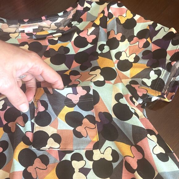 Lularoe Disney Carly Minnie Mouse Midi Dress M Short Sleeves Casual Loose Fit - Picture 10 of 10